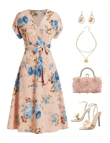 Rochie midi Shein, roz