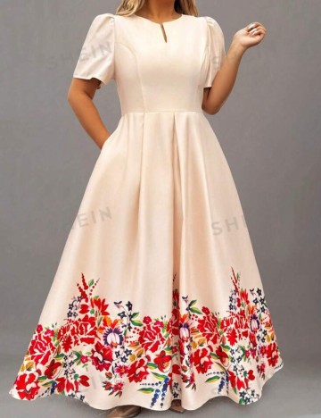Rochie maxi Shein Curve+, mix culori