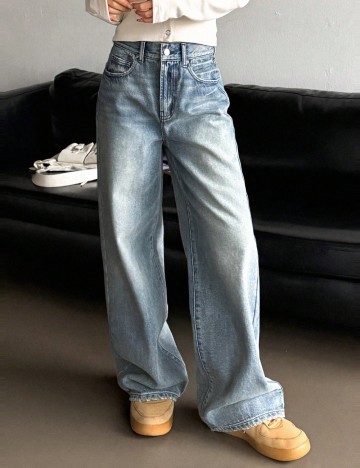 Jeans DAZY by Shein, albastru