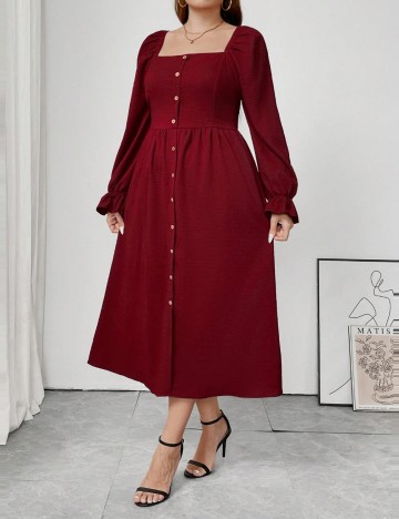 Rochie midi Shein Curve+, vișiniu