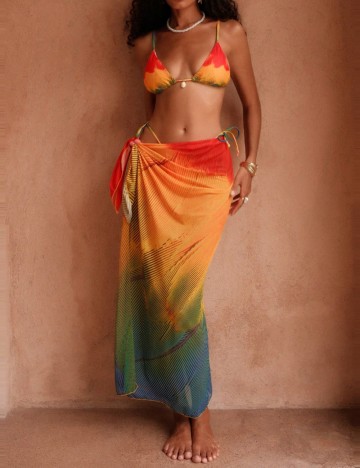 Set costum de baie și fustă Shein, mix culori