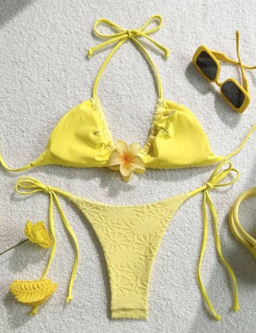 Costum de baie Shein, galben