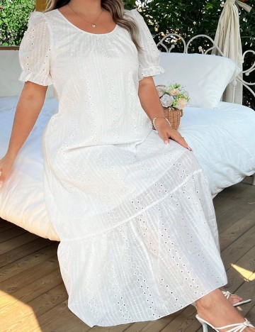 Rochie maxi Shein Curve+, alb