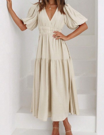Rochie maxi Shein, crem