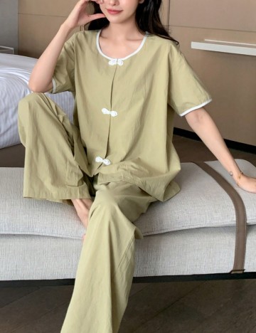 Compleu pijamale Shein, verde