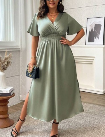 Rochie maxi Shein Curve+, verde