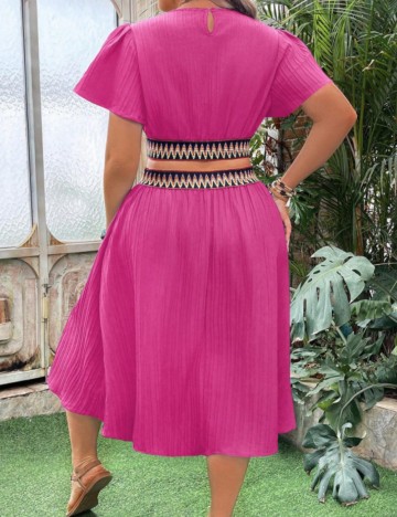 Rochie midi Shein Curve+, roz