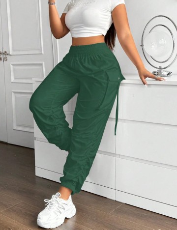Pantaloni Shein Curve+, verde