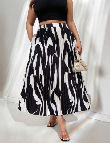 Fustă maxi Shein Curve+, mix culori
