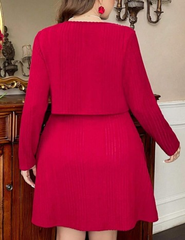 Set Rochie și Cardigan Shein Curve+, roșu