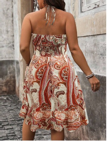 Rochie midi Shein Curve+, mix culori