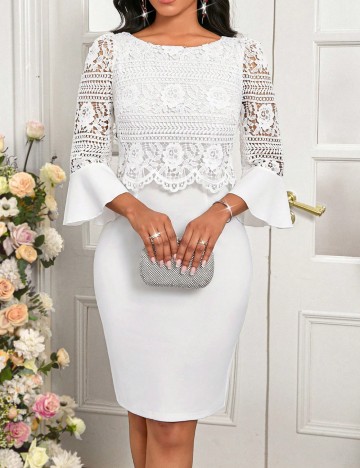 Rochie midi Shein, alb