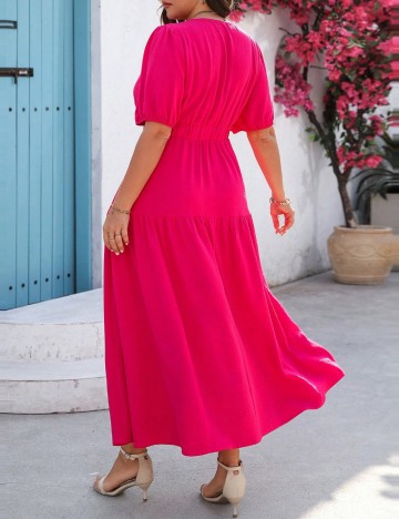 Rochie maxi Shein Curve+, roz