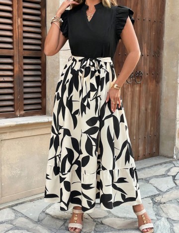 Rochie maxi Shein Curve+, mix culori