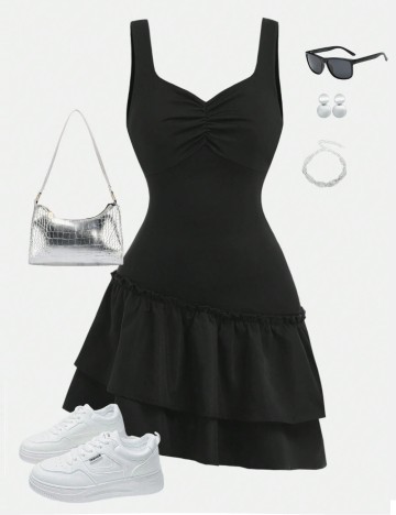 Rochie tip salopetă Shein, negru