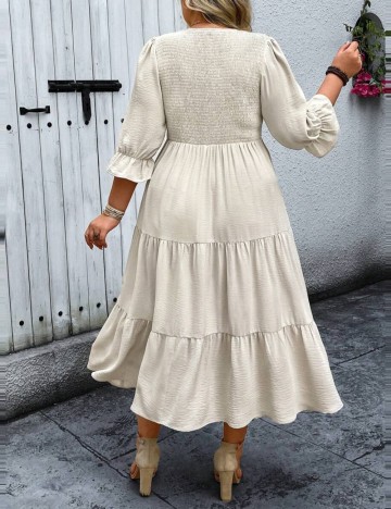 Rochie midi Shein Curve+, crem
