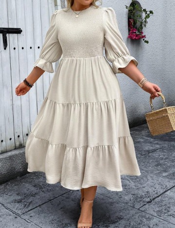 Rochie midi Shein Curve+, crem
