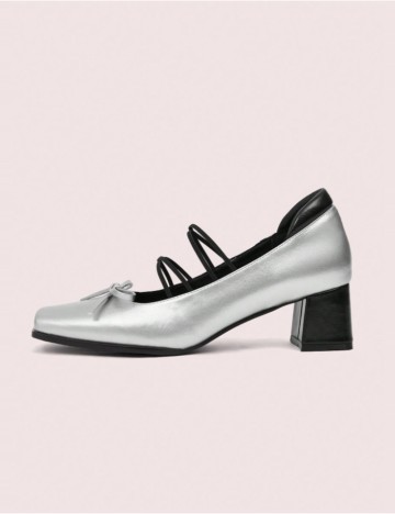 Pantofi cu toc CUCCOO by SHEIN, argintiu