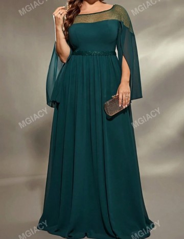 Rochie de ocazie Shein Curve+, verde