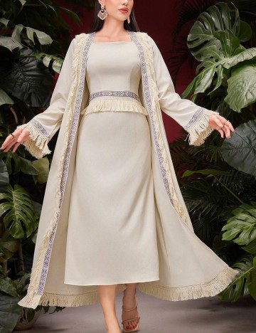 Set Rochie și Cardigan Shein, bej