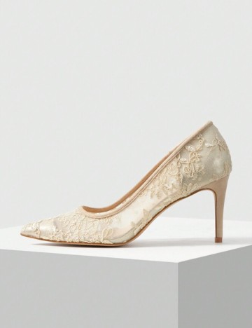 Pantofi cu toc Shein, crem