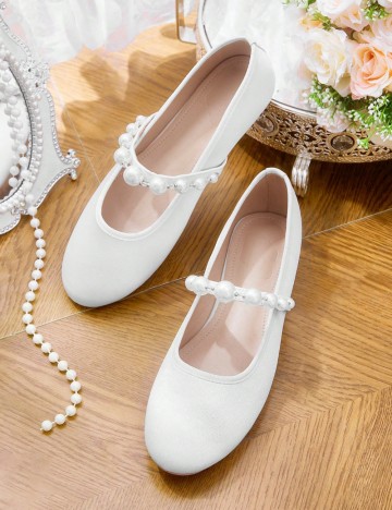 Pantofi CUCCOO by SHEIN, alb