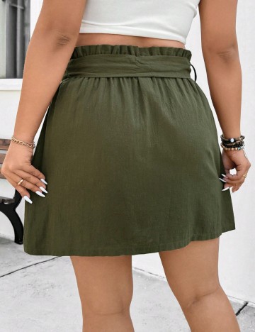 Fustă mini Shein Curve+, verde
