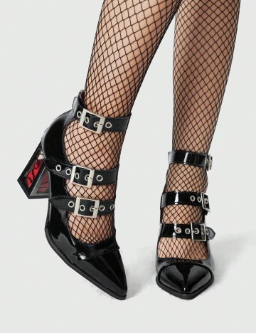 Pantofi cu toc Romwe by Shein, negru