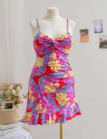 Rochie mini Shein Curve+, mix culori