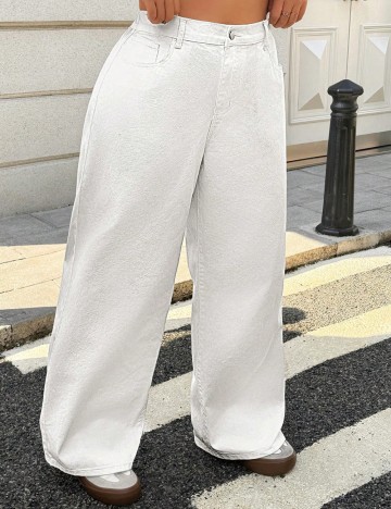 Jeans Shein Curve+, alb