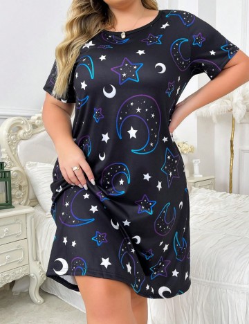Rochie De Noapte Shein Curve+, albastru