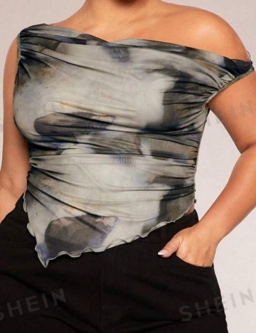Top Shein Curve+, mix culori