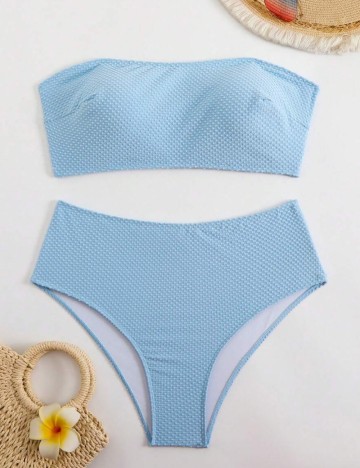 Costum de baie Shein Curve+, albastru