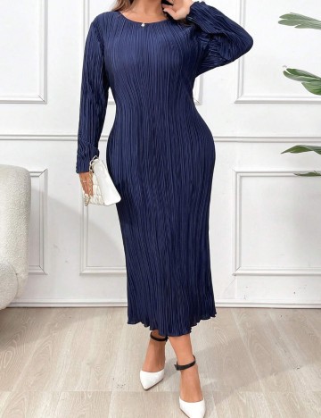 Rochie midi Shein Curve+, bleumarin