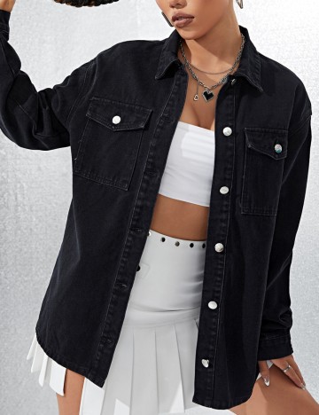 Jachetă De Blugi Shein, negru