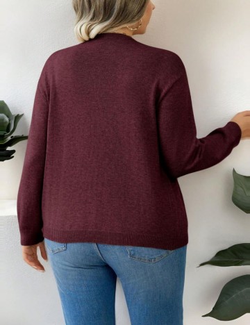 Cardigan Shein Curve+, vișiniu