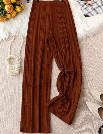 Pantaloni Shein Curve+, cărămiziu
