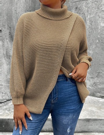 Pulover Shein Curve+, maro