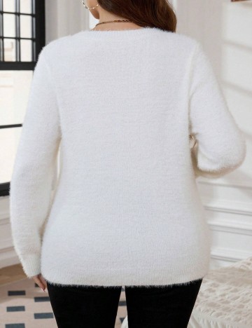 Pulover Shein Curve+, crem