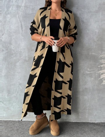 Cardigan lung Shein Curve+, maro