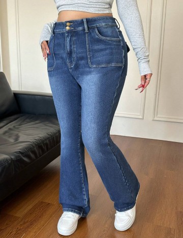 Jeans Shein Curve+, albastru