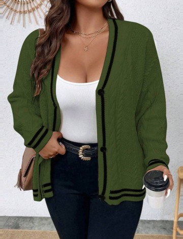 Cardigan Shein Curve+, mix culori