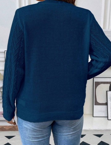 Pulover Shein Curve+, albastru