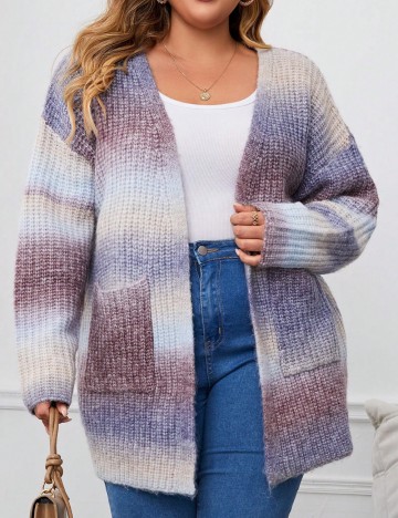 Cardigan Shein Curve+, mix culori
