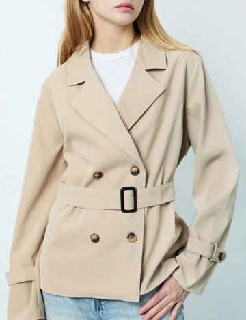 Trench scurt Shein, bej