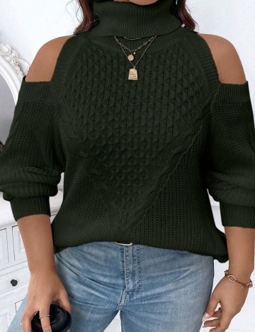 Pulover Shein Curve+, kaki