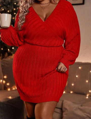 Rochie mini Shein Curve+, roșu