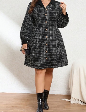 Rochie tip cămașă Shein Curve+, mix culori