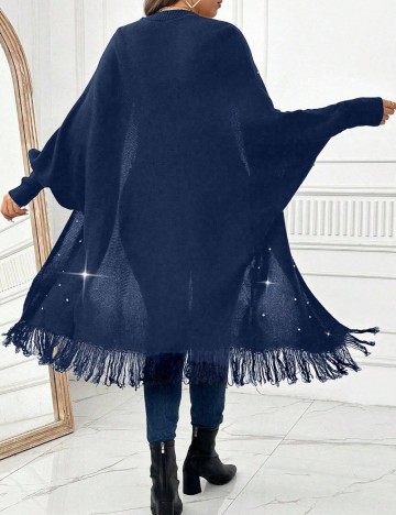 Cardigan lung Shein Curve+, albastru