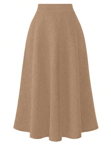 Fustă maxi Shein Curve+, maro